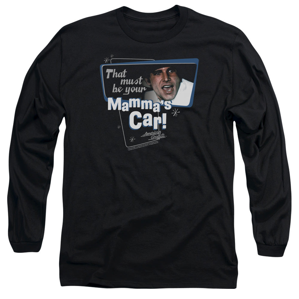 American Grafitti Mammas Car Mens Long Sleeve Shirt Black Officially Licensed