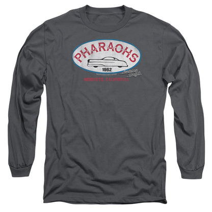 American Graffiti Pharaohs Mens Long Sleeve Shirt Charcoal Charcoal