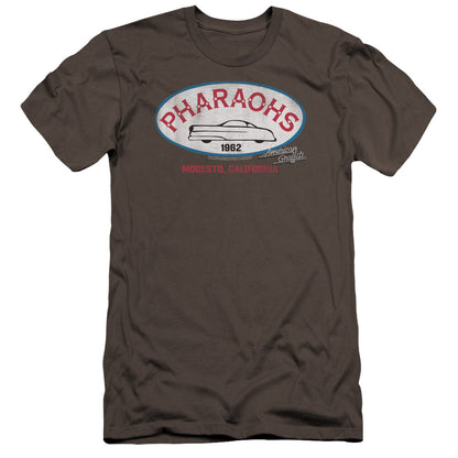 American Graffiti Pharaohs Premium Bella Canvas Slim Fit Mens T Shirt Charcoal