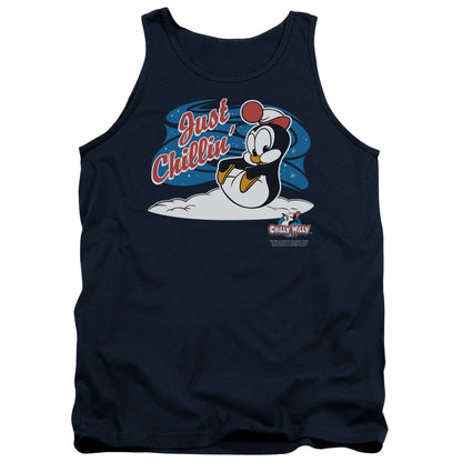 Chilly Willy Just Chillin Mens Tank Top Shirt Navy Navy