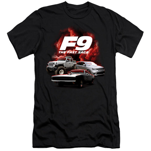 Fast And The Furious 9 Car Group Hbo Premium Bella Canvas Slim Fit Mens T Shirt Black