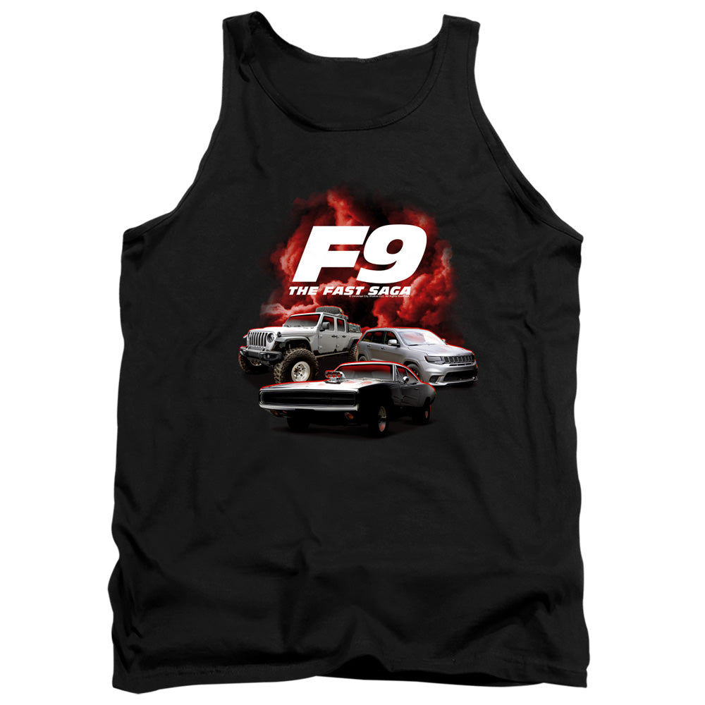 Fast And The Furious 9 Car Group Mens Tank Top Shirt Black Officially Licensed