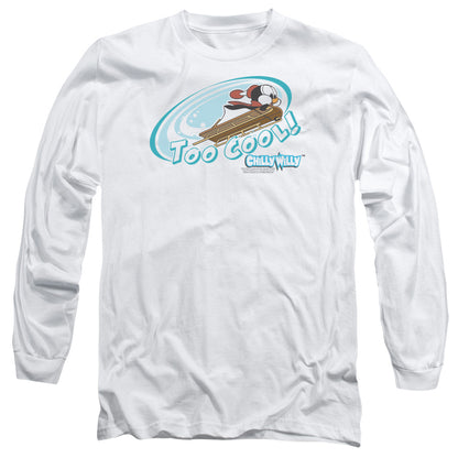 Chilly Willy Too Cool Mens Long Sleeve Shirt White Officially Licensed Officially Licensed