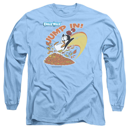 Chilly Willy Jump In Mens Long Sleeve Shirt Carolina Blue Carolina Blue