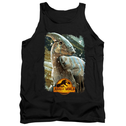 Jurassic World Parasaurolophus Beauty Shot Mens Tank Top Shirt Black