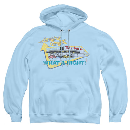 American Graffiti Mels Drive In Mens Hoodie Light Blue