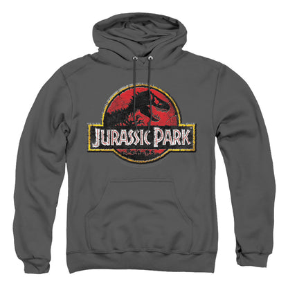 Jurassic Park Stone Logo Mens Hoodie Charcoal