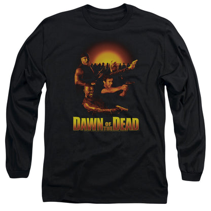 Dawn Of The Dead Dawn Collage Mens Long Sleeve Shirt Black Officially Licensed