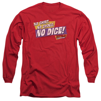 Fast Times Ridgemont High No Dice Mens Long Sleeve Shirt Red Red Officially Licensed