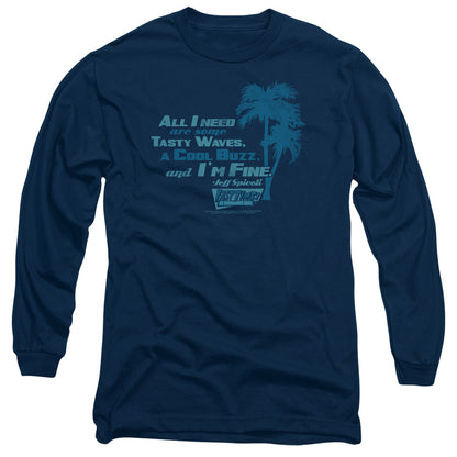 Fast Times Ridgemont High All I Need Mens Long Sleeve Shirt Navy Navy Officially Licensed