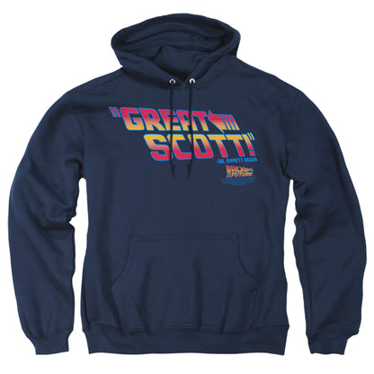 Back To The Future Great Scott Mens Hoodie Navy Officially Licensed