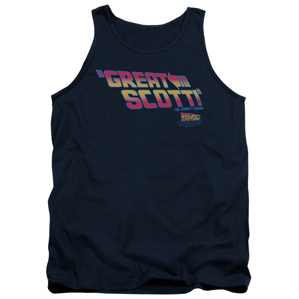 Back To The Future Great Scott Mens Tank Top Shirt Navy Navy