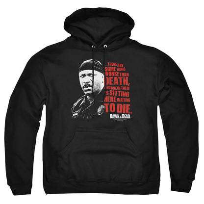 Dawn Of The Dead Worse Than Death Mens Hoodie Black Officially Licensed