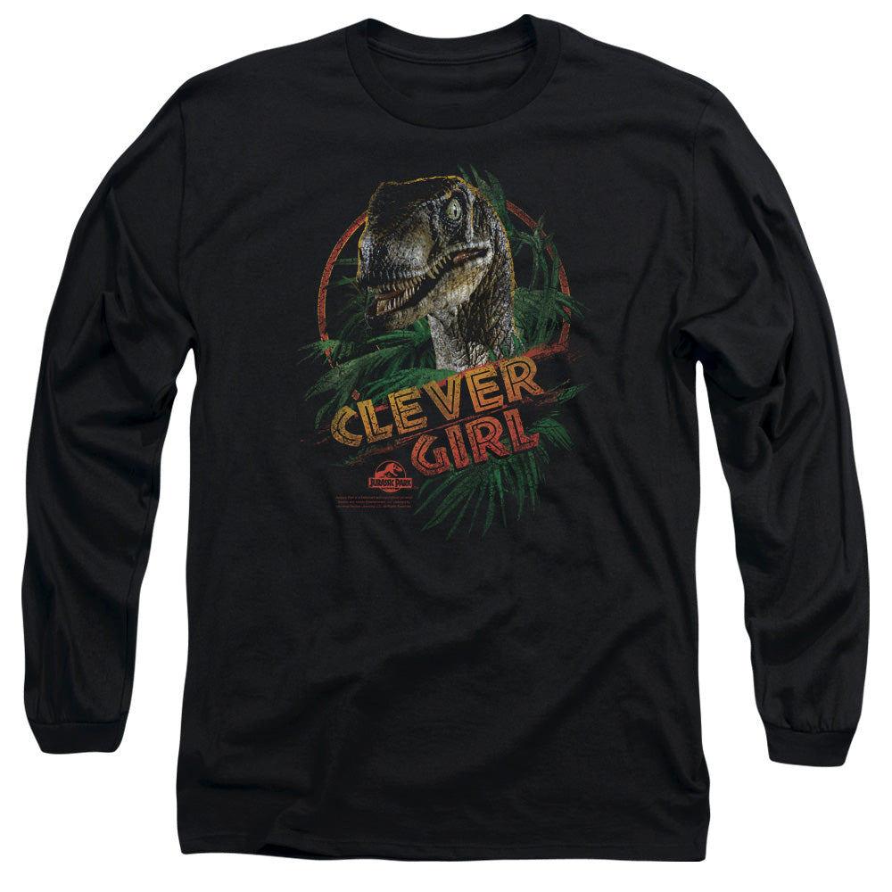 Jurassic Park Clever Girl Mens Long Sleeve Shirt Black Officially Licensed