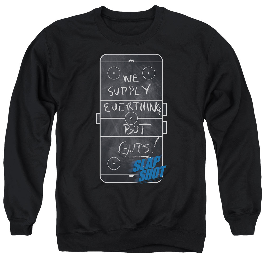 Slap Shot Chalkboard Mens Crewneck Sweatshirt Black