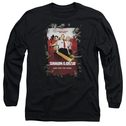 Shaun Of The Dead Poster Mens Long Sleeve Shirt Black Officially Licensed