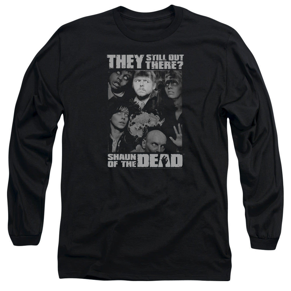 Shaun Of The Dead Still Out There Mens Long Sleeve Shirt Black Officially Licensed