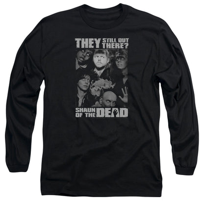 Shaun Of The Dead Still Out There Mens Long Sleeve Shirt Black Officially Licensed
