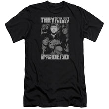 Load image into Gallery viewer, Shaun Of The Dead Still Out There Premium Bella Canvas Slim Fit Mens T Shirt Black