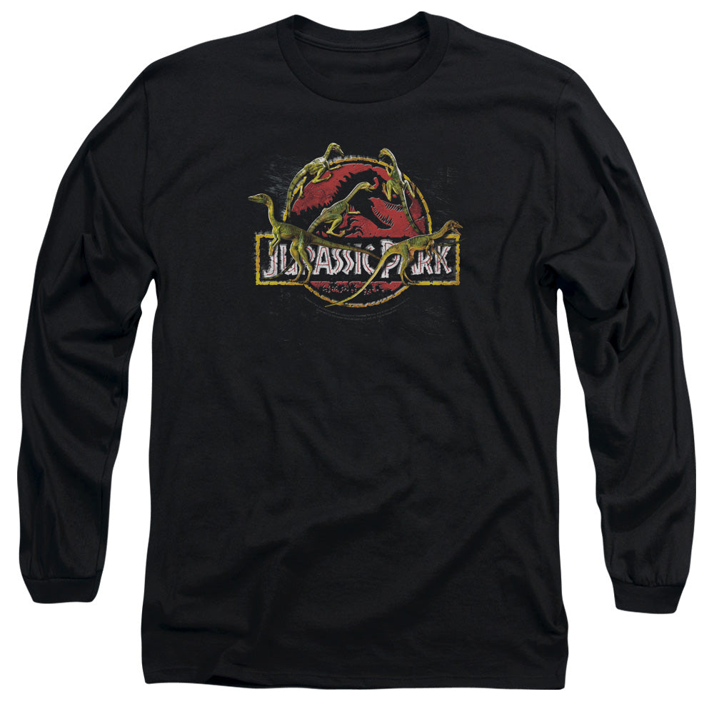 Jurassic Park Something Has Survived Mens Long Sleeve Shirt Black Officially Licensed