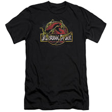 Load image into Gallery viewer, Jurassic Park Something Has Survived Premium Bella Canvas Slim Fit Mens T Shirt Black