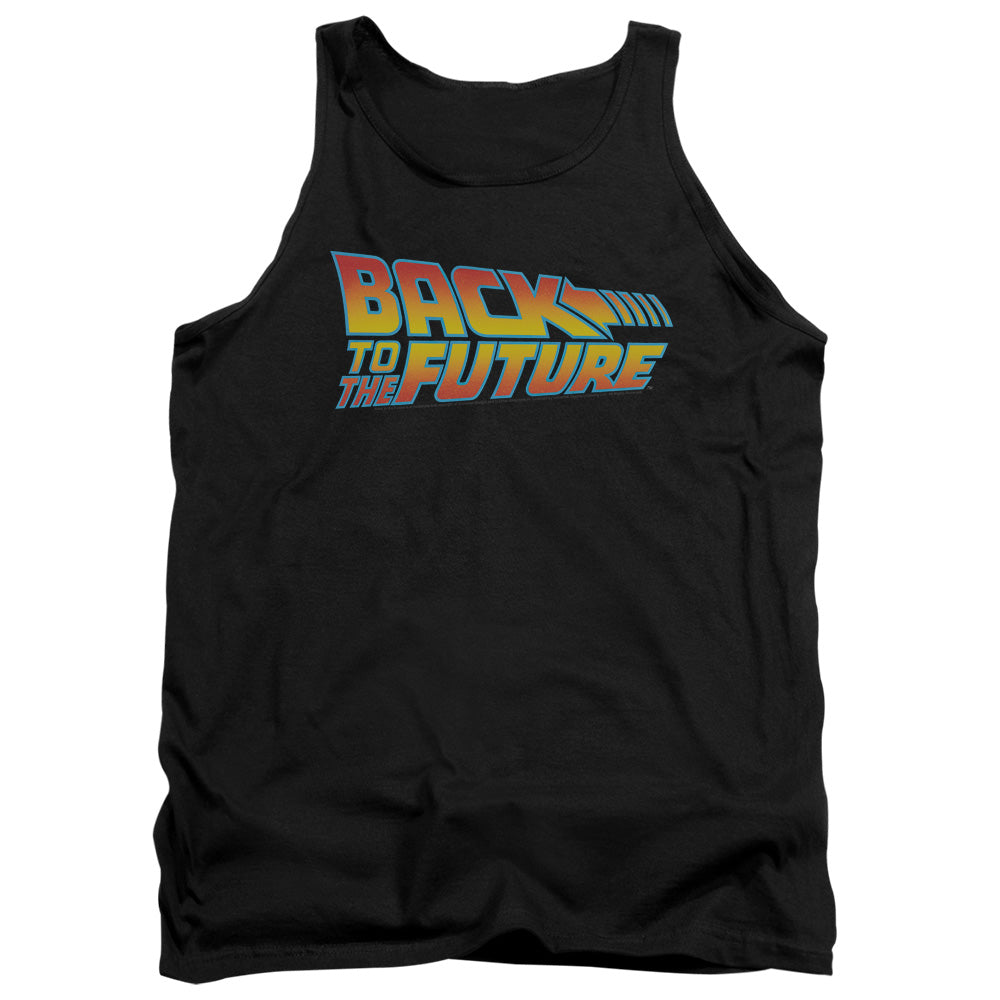 Back To The Future Logo Mens Tank Top Shirt Black Black