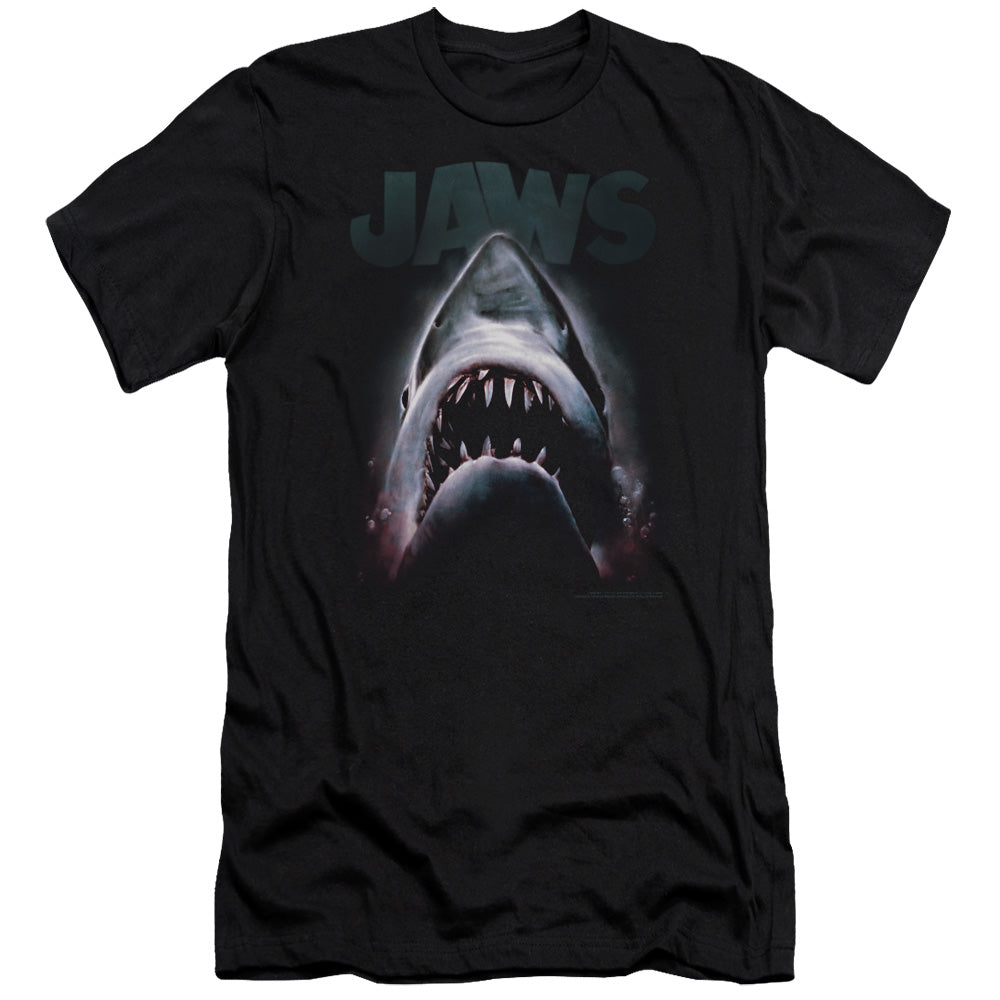 Jaws Terror In The Deep Premium Bella Canvas Slim Fit Mens T Shirt Black