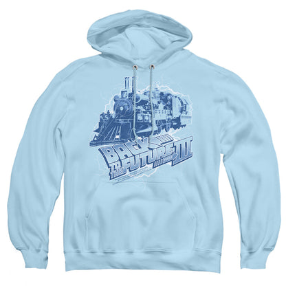 Back To The Future Iii Time Train Mens Hoodie Light Blue Light Blue