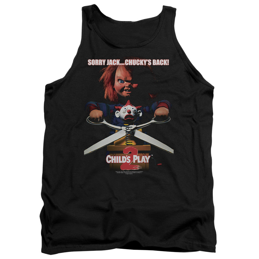 Childs Play 2 Chuckys Back Mens Tank Top Shirt Black Black Officially Licensed