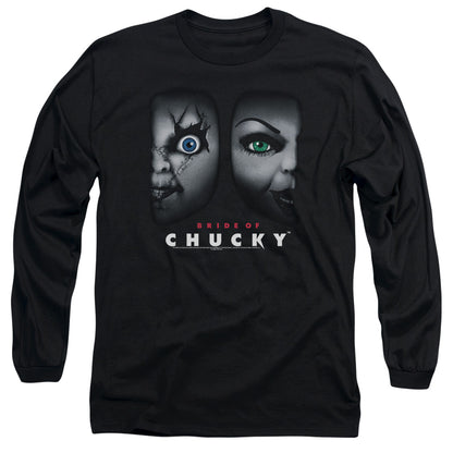 Bride Of Chucky Happy Couple Mens Long Sleeve Shirt Black Black Officially Licensed