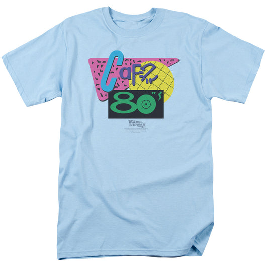 Back To The Future Ii Cafe 80S Mens T Shirt Light Blue