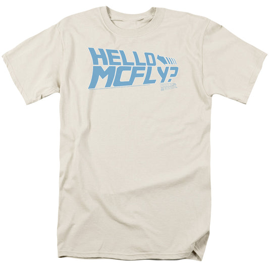 Back To The Future Hello Mcfly Mens T Shirt Cream