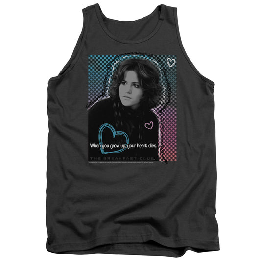 Breakfast Club Heart Dies Mens Tank Top Shirt Charcoal Charcoal