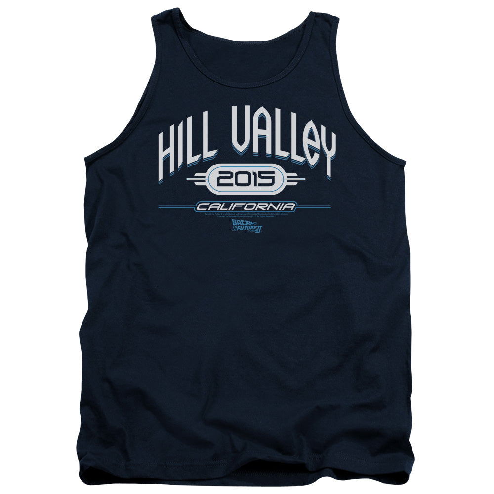 Back To The Future Ii Hill Valley 2015 Mens Tank Top Shirt Navy Navy