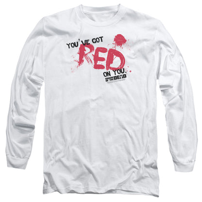 Shaun Of The Dead Red On You Mens Long Sleeve Shirt White Officially Licensed