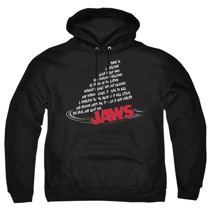 Jaws Dorsal Text Mens Hoodie Black