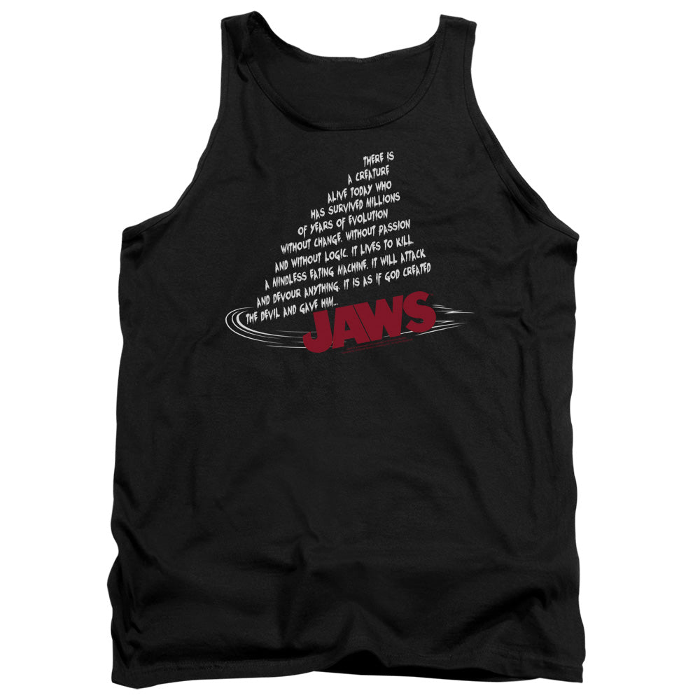 Jaws Dorsal Text Mens Tank Top Shirt Black