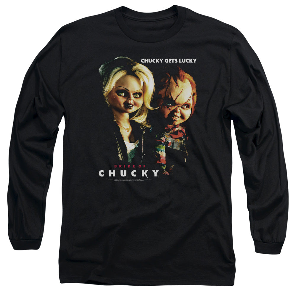 Bride Of Chucky Chucky Gets Lucky Mens Long Sleeve Shirt Black Black Officially Licensed