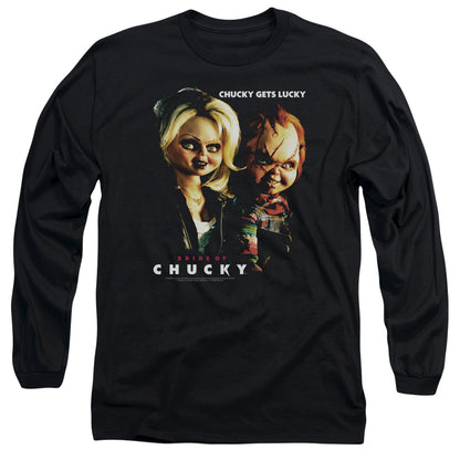 Bride Of Chucky Chucky Gets Lucky Mens Long Sleeve Shirt Black Black Officially Licensed