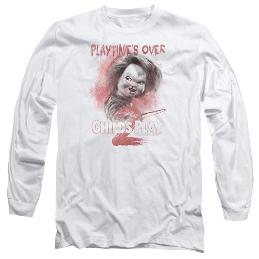 Childs Play 2 Playtimes Over Mens Long Sleeve Shirt White White