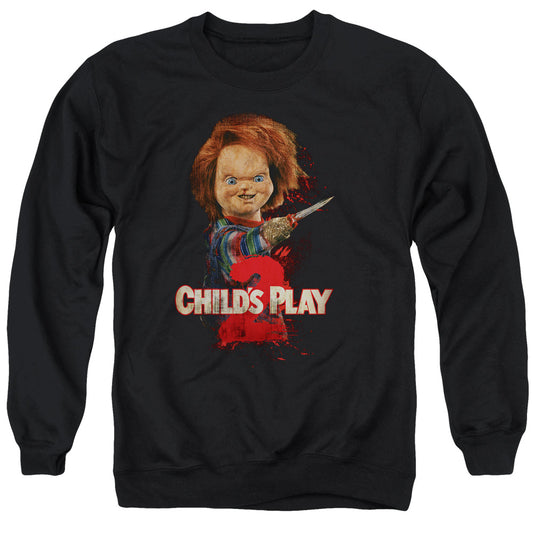 Childs Play 2 Heres Chucky Mens Crewneck Sweatshirt Black Black