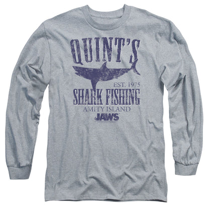 Jaws Quints Mens Long Sleeve Shirt Athletic Heather Officially Licensed