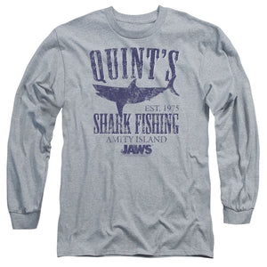 Jaws Quints Mens Long Sleeve Shirt Athletic Heather