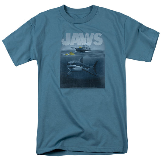 Jaws Silhouette Mens T Shirt Slate