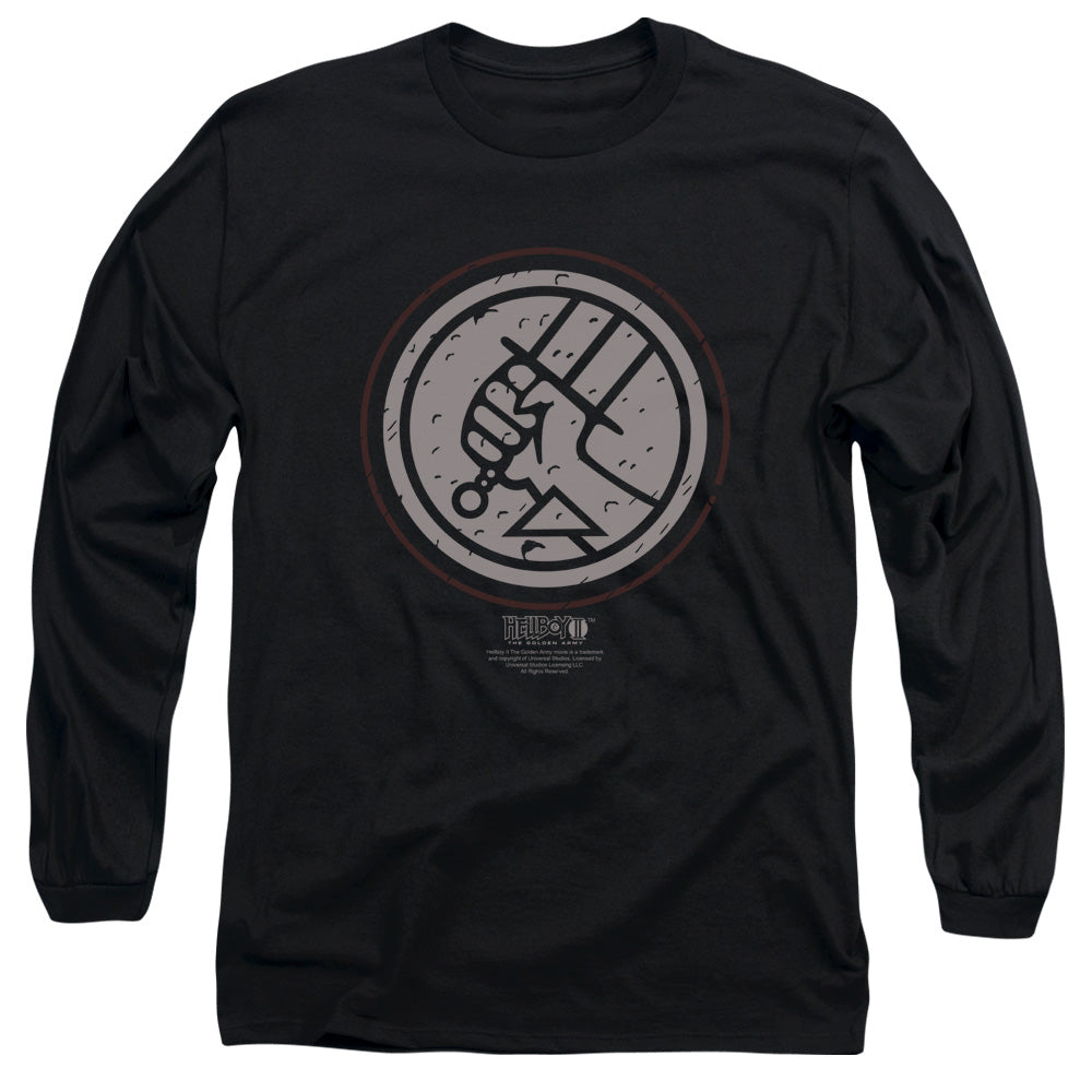 Hellboy Ii Mignola Style Logo Mens Long Sleeve Shirt Black Officially Licensed Officially Licensed