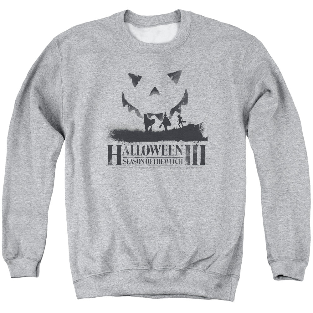 Halloween Iii Silhouette Mens Crewneck Sweatshirt Athletic Heather Officially Licensed