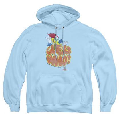 Woody Woodpecker Guess Who Mens Hoodie Light Blue Officially Licensed