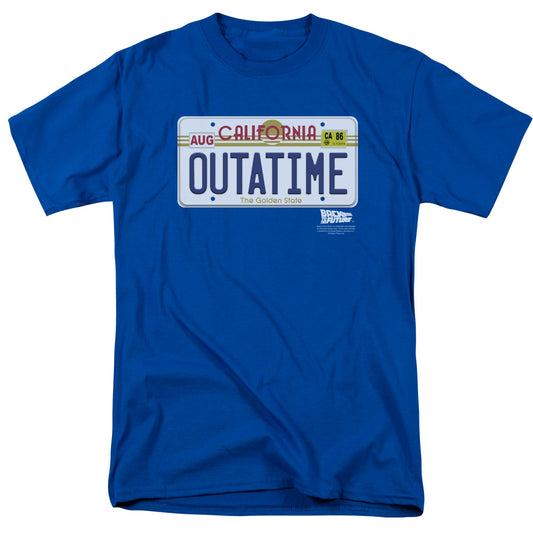 Back To The Future Outatime Plate Mens T Shirt Royal