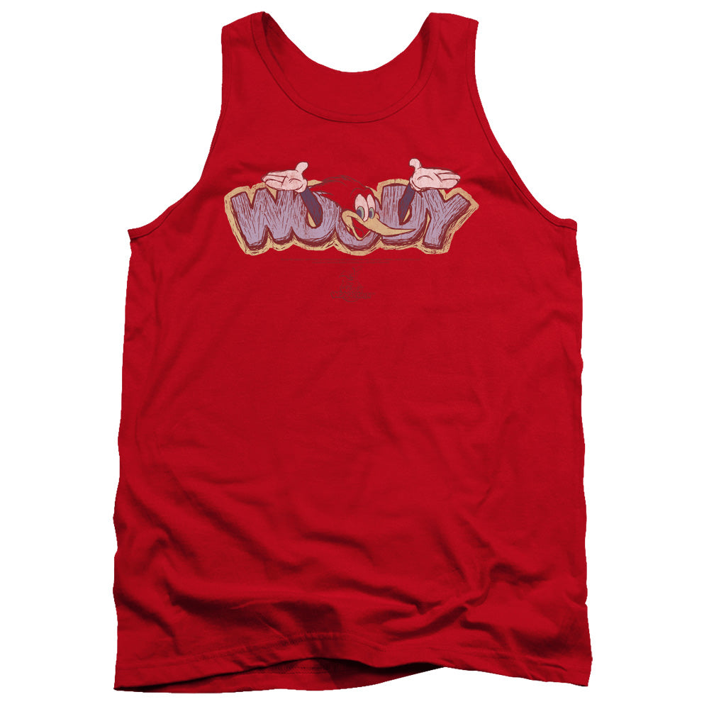 Woody Woodpecker Sketchy Bird Mens Tank Top Shirt Red