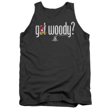 Woody Woodpecker Got Woody Mens Tank Top Shirt Charcoal